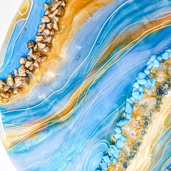 SOLD - Wall Decor Geode Artwork / Decorative 12'' x 12" - Picture 2 of 9